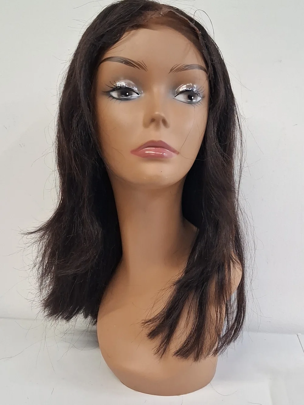 Dark Brown Synthetic Wig - Natural Straight Style
